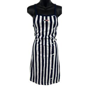 Nike Women Bodycon Dress Size XS Extra Small Blue White Stripe DM7995-410 NWT N